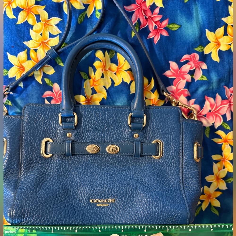 Coach Blue Leather Crossbody Christie Carryall Women's Bag - Picture 6 of 6